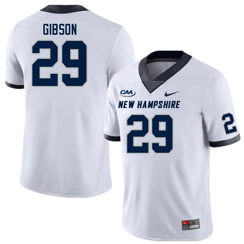 New Hampshire Wildcats #29 Denzell Gibson College Football Jerseys Stitched Sale-White